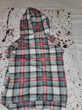 Pink & Teal Plaid Hooded Shirt
